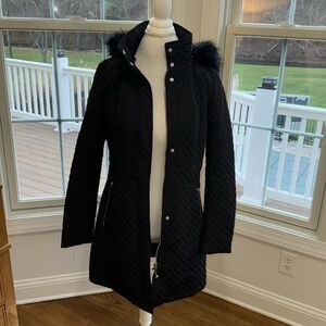 Ivanka Trump Dress Coat with Removable zip fur hood